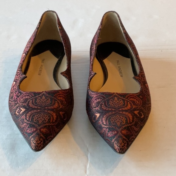 Paul Andrew tapestry pointed toe flats Size 7 EU 37 - Picture 2 of 9